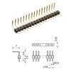 10 x Tira 40 Pines Macho 2,54 mm Acodados 90º