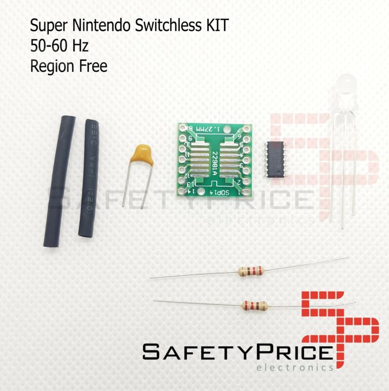 Kit Switchless Snes Super Nintendo 50/60Hz Region Free Supercic 16F630