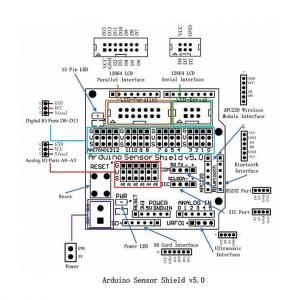 Sensor Shield V5 V5.0 Para Arduino Bluetooth Module Servo UNO MEGA