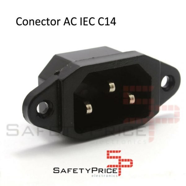 Conector Corriente AC IEC C14 Chasis Macho 10A 250V 3 pines