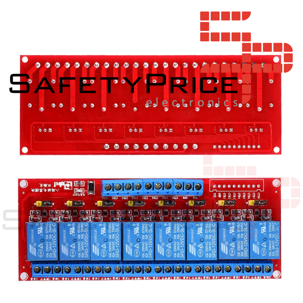 NOYITO 8-Channel Relay Module High Low Level Trigger With Optocoupler Isolation Load DC 30V AC 250v 10a For Plc Automation Equipment Control Industrial Control Arduino 8 Channel 24v