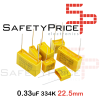 2x Condensador de seguridad MKP X2 0.33uF 334K AC 275V 22.5mm