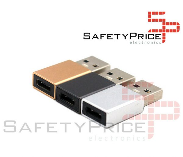 Adaptador USB Tipo C 3.1 a Usb Macho color PLATA