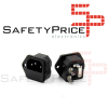 Conector Corriente AC IEC C14 Chasis Macho 10A 250V 3 pines con Portafusible