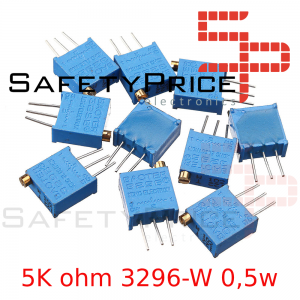 5x Potenciometro Multivuelta 5K ohm 3296-W 0,5w resistencia variable PCB