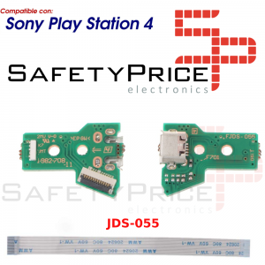 JDS-055 JDS-050 CONECTOR CARGA MANDO PLAY STATION 4 PLACA CORRIENTE MICRO USB PS4 + FLEX 12 pines