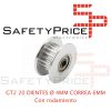 1x GT2 POLEA LOCA DENTADA 20 DIENTES CON RODAMIENTO ORIFICIO 4 MM CORREA 6 MM IMPRESORA 3D CNC