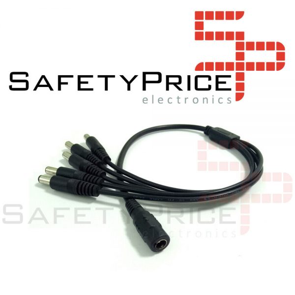 Cable splitter duplicador 5 salidas CCTV camara seguridad 12V - 2.1mm x 5.5mm