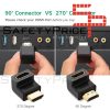 HDMI Angulo Recto Adaptador Macho A Hembra 270 Grados Dorado para PS3 PS4 Xbox