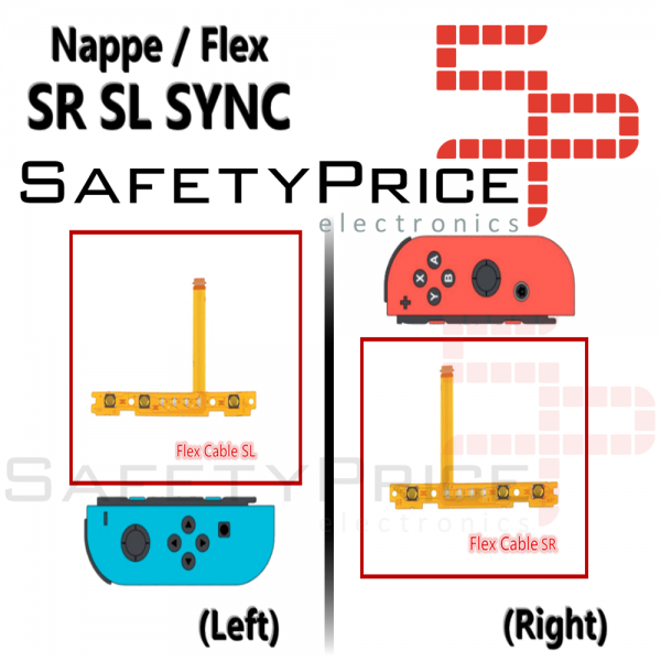 Cable flexible tecla boton SR interruptor Nintendo Switch JoyCon SYNC Flex Derecha