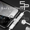 Adaptador 2 en 1 Iphone Ligthning a jack auriculares 3.5mm + carga PLATA