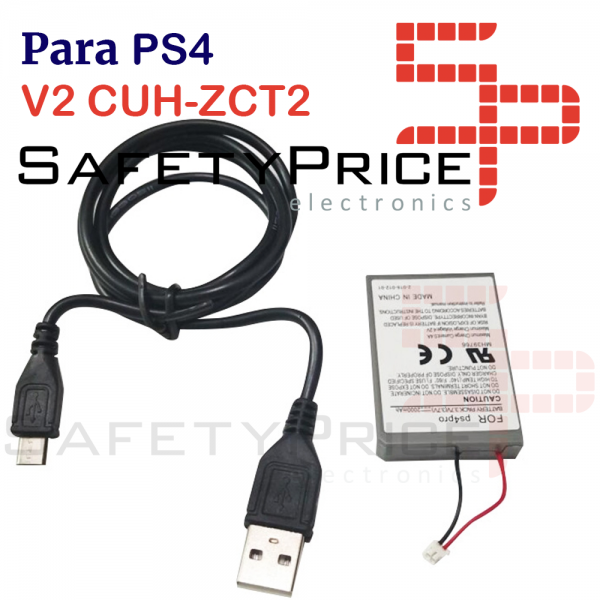 BATERIA REPUESTO MANDO PS4 PRO V2 CUH-ZCT2 3.7V 2000MAH LI-ION + CABLE USB