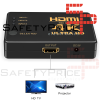 Conmutador HDMI 4K Switch 3 Puertos Selector de Splitter Hub IR Remoto Negro