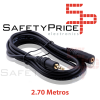 CABLE ALARGADOR AUDIO JACK 3,5mm (macho - hembra)  AURICULARES 2.70m