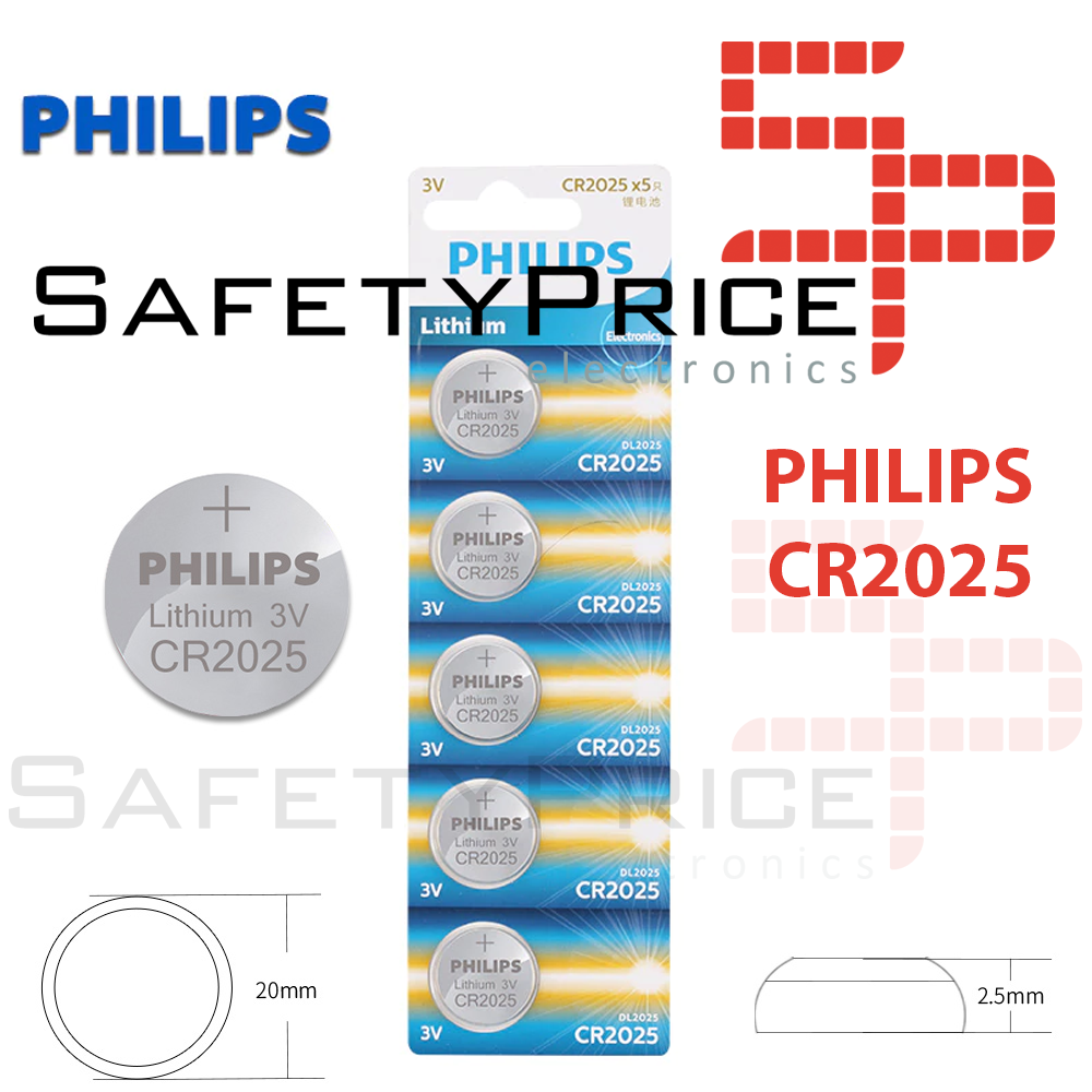 2x Pila de boton PHILIPS bateria original Litio CR2025 3V