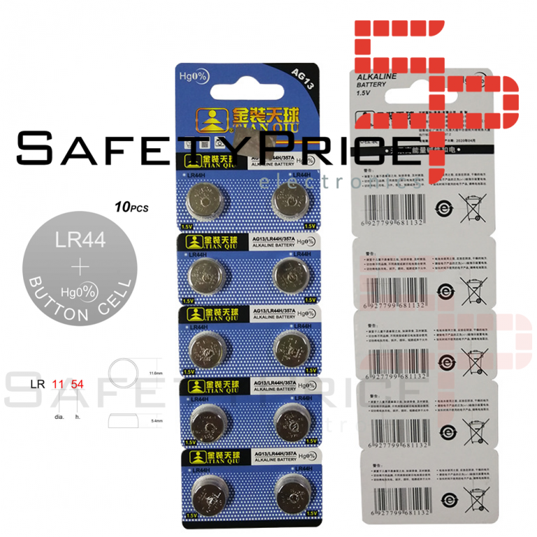 10 Batterie A Bottone AG13 LR44 A76 357 – 1,5 V Ad Alta Energia, Antiperdita, Compatibili Con Molti Dispositivi