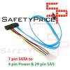 SFF-8482 7 Pin SATA Serial a SAS 29 Pines & cable de alimentacion de 4 pines molex 70cm