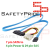 SFF-8482 7 Pin SATA Serial a SAS 29 Pines & cable de alimentacion de 4 pines molex 70cm