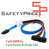SFF-8482 7 Pin SATA Serial a SAS 29 Pines & cable de alimentacion de 4 pines molex 70cm