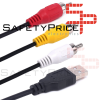 Cable adaptador USB Macho a 3 RCA Macho Divisor Audio Video AV Compuesto TV/Mac/PC REF2007