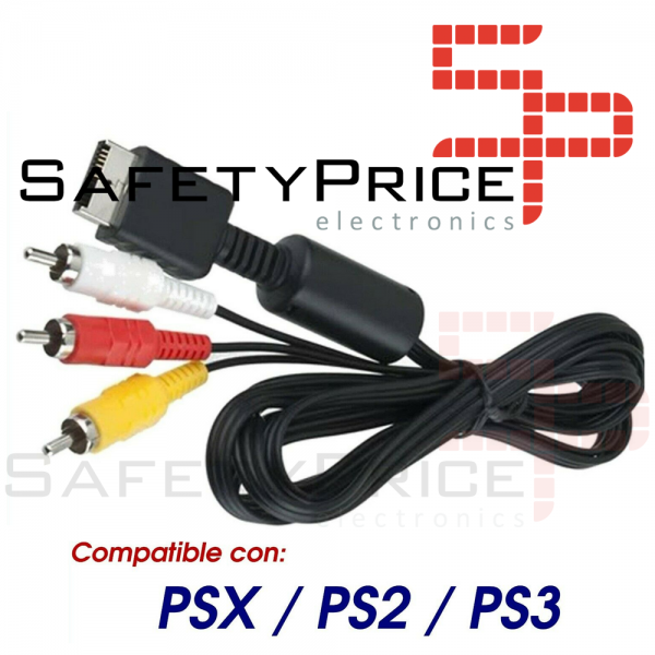 CABLE DE VIDEO PARA SONY PLAY STATION 1 2 3 PSX PS1 PS2 PS3 AV TV AUDIO RCA 3RCA ref2093