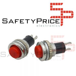 2x PULSADOR ROJO DS-316 empotrable momentaneo OFF ON 12.8 mm