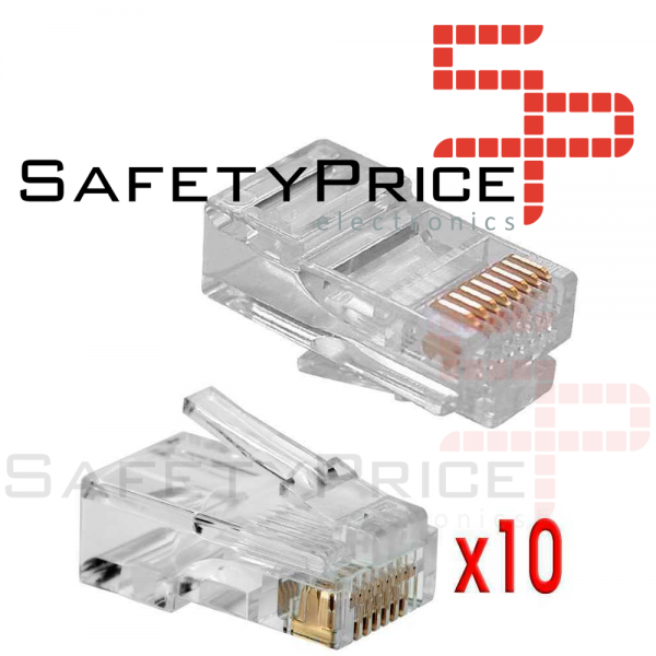 10x Conectores RJ45 CAT 5e para Cable de Red Ethernet Clavija Lan para Crimpadora
