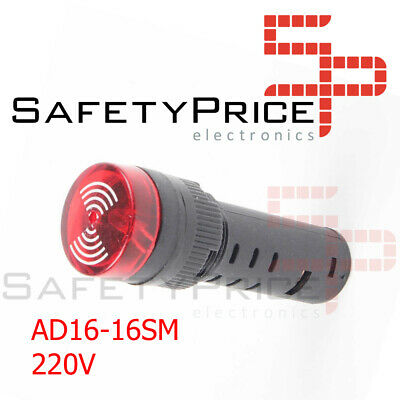 Zumbador activo LED indicador de alarma AD16-16SM 220V