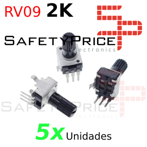 5x Potenciometro vertical tipo RV09 2K ohm lineal 0,05w resistencia ajustable