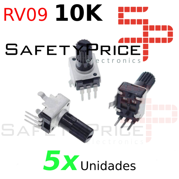 5x Potenciometro vertical tipo RV09 10K ohm lineal 0,05w resistencia ajustable