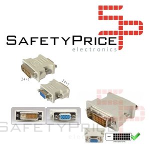 ADAPTADOR CONVERSOR VIDEO DVI-D 24+1 PINES MACHO A VGA HEMBRA 15 PIN