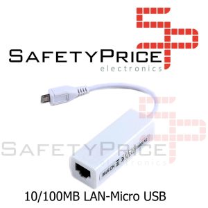 Adaptador Conversor Micro USB Macho a Ethernet RJ45 Tarjeta Red LAN 100Mb  RF860