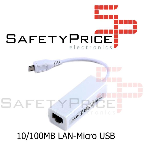 Adaptador Conversor Micro USB Macho a Ethernet RJ45 Tarjeta Red LAN 100Mb  RF860
