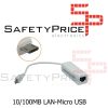 Adaptador Conversor Micro USB Macho a Ethernet RJ45 Tarjeta Red LAN 100Mb  RF860