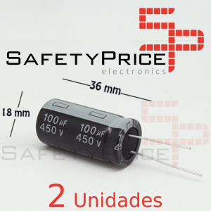 2x CONDENSADOR ELECTROLITICO 100uF 450v 105º C REF140.B