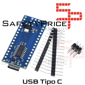 NANO V3.0 ATmega328P CH340G 16Mhz SIN SOLDAR 100% Compatible Arduino Tipo C