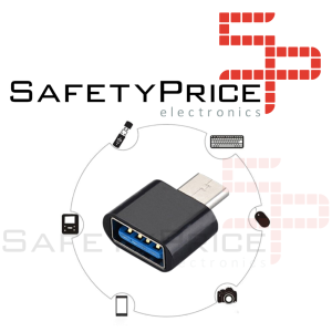 2x Adaptador Universal Usb a tipo C Transmisor USB Tipo C Macho a USB Hembra NEGRO