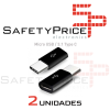 2x ADAPTADOR UNIVERSAL CABLE MICRO USB A TIPO C OTG NEGRO
