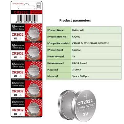 5x Pila de boton bateria original Litio CR2032 3V Koonenda - Imagen 4