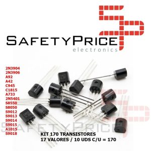 Kit 170 transitores NPN PNP TO-92 Bipolar Surtido 17 valores