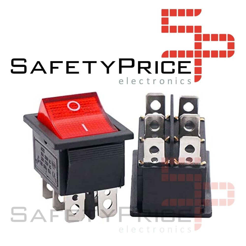 Interruptor basculante 6A 220V con luz - color rojo > interruptores /  pulsadores > componentes electronicos > interruptor basculante > interruptor