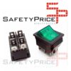 INTERRUPTOR BASCULANTE SPDT 6 PINES Y 2 POSICIONES ON-OFF CON KCD4 VERDE 220V 16A