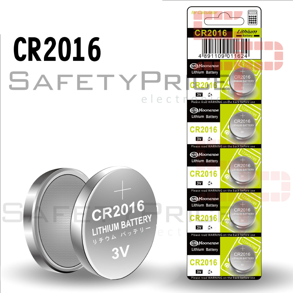 Pila litio botón 3V CR2016 5 unidades