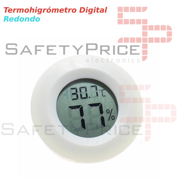 Termometro Digital LCD 2 en 1 Redondo temperatura y humedad Blanco