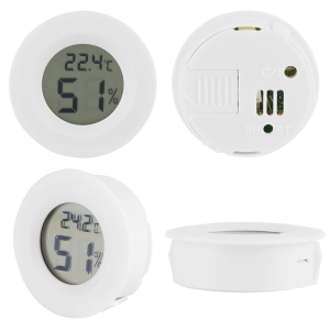 Termometro Digital LCD 2 en 1 Redondo temperatura y humedad Blanco