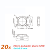 20x Micro pulsador plano SMD 4x4x0,8mm SPST NO