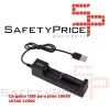 Cargador usb para pilas 18650, 16340, 14500, 10400 y 26650