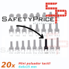 20x Mini pulsador para PCB 6x6x15 mm 4 pines SPST NO