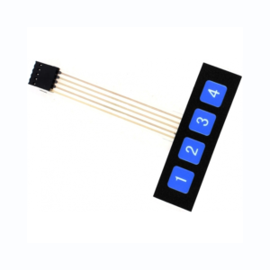 TECLADO MEMBRANA 1x4 teclas con adhesivo - Matrix Keypad Keyboard Key Arduino