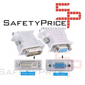 ADAPTADOR CONVERSOR VIDEO DVI-D 24+5 PINES MACHO A VGA HEMBRA 15 PIN